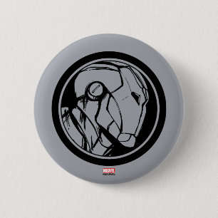 Macaron Rond 5 Cm Logo du profil d'Iron Man