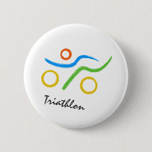 Macaron Rond 5 Cm Logo du triathlon