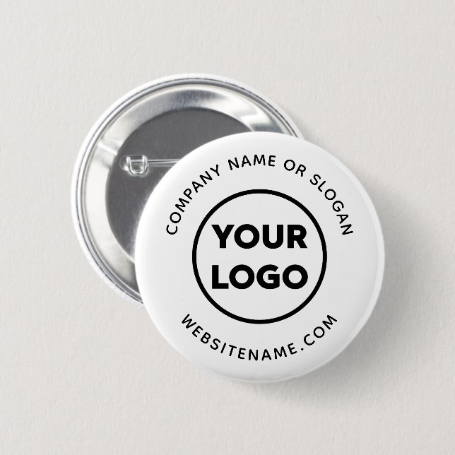 Macaron Rond 5 Cm Logo et texte de votre entreprise Swag (Devant & derrière)