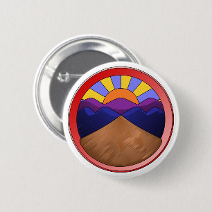 Macaron Rond 5 Cm Logo Eventail Alluvial- Géologie