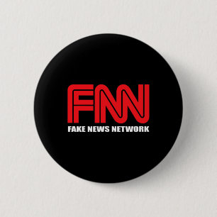 Macaron Rond 5 Cm Logo Fnn Fake News Network Funny Trump