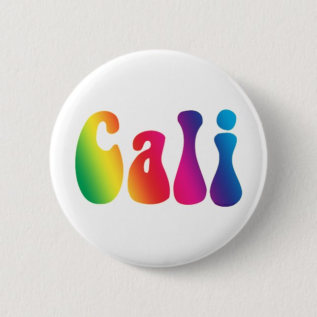 Macaron Rond 5 Cm Logo Hippie Cali Cravate-Dye California (Devant)