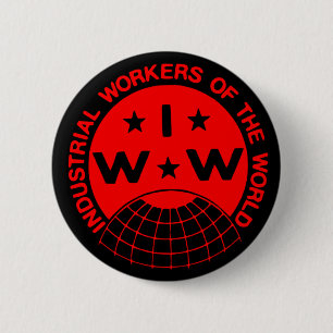 Macaron Rond 5 Cm Logo IWW, Wobblies - Un bouton Big Union