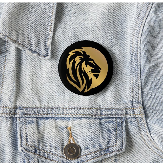 Macaron Rond 5 Cm Logo Lion Or Simple (Créateur téléchargé)