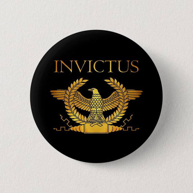 Macaron Rond 5 Cm logo or invictus (Devant)