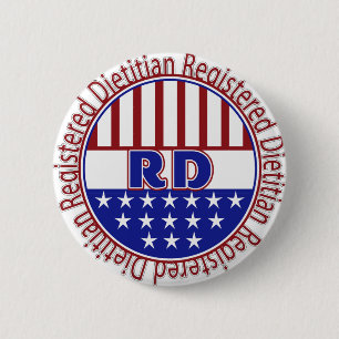 Macaron Rond 5 Cm LOGO PATRIOTIQUE de diététicien enregistré par RD