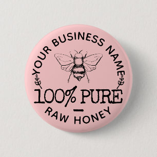 Macaron Rond 5 Cm Logo personnalisé de rucher de ferme Cute Bumblebe