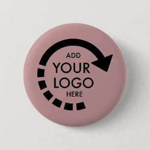 Macaron Rond 5 Cm Logo personnalisé Entreprise moderne   Rosey Taupe