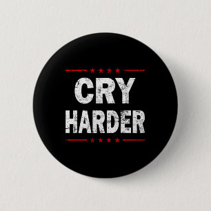 Macaron Rond 5 Cm Logo Pleure Plus Fort Trump 2024 Drôle Républicain