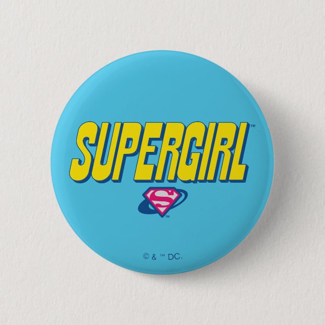 Macaron Rond 5 Cm Logo Pop Supergirl (Devant)