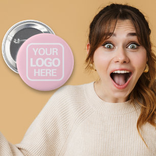 Macaron Rond 5 Cm Logo professionnel moderne rose