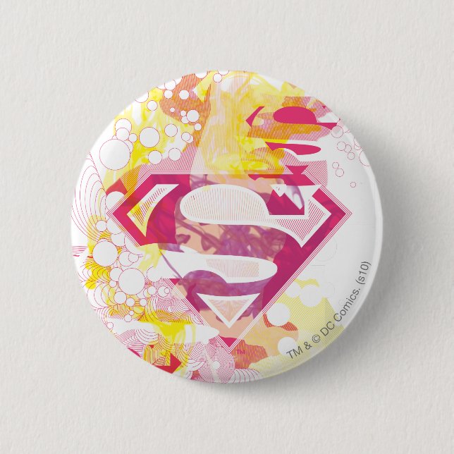 Macaron Rond 5 Cm Logo Retro Supergirl (Devant)