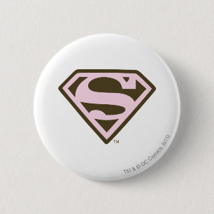 Macaron Rond 5 Cm Logo rose et Brown de Supergirl