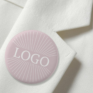 Macaron Rond 5 Cm LOGO Rose Pâle Entreprise Marque
