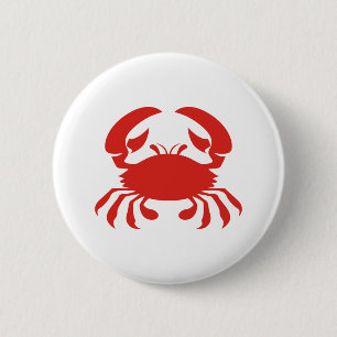 Macaron Rond 5 Cm Logo rouge de crabe