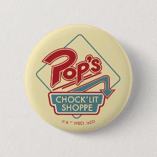 Macaron Rond 5 Cm Logo rouge de la boutique Pop's Chock'Lit