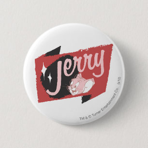 Macaron Rond 5 Cm Logo rouge et noir de Jerry