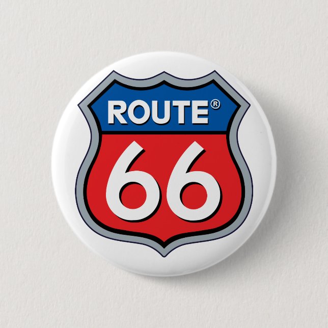 Macaron Rond 5 Cm Logo Route 66 (Devant)