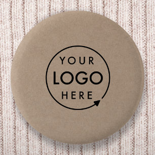 Macaron Rond 5 Cm Logo Rustique Kraft   Entreprise moderne