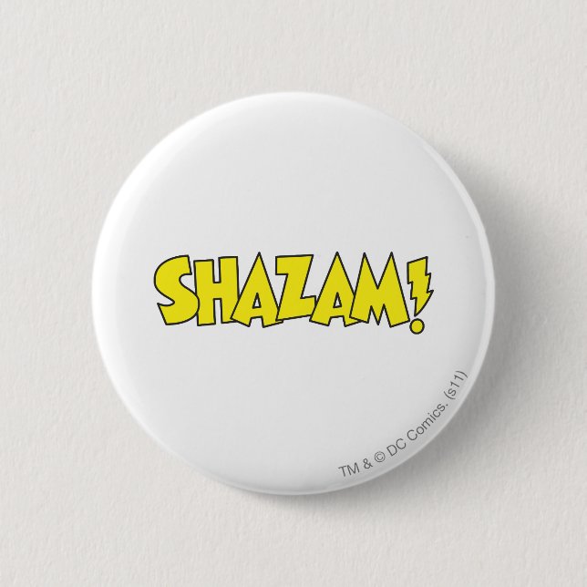 Macaron Rond 5 Cm Logo Shazam Jaune (Devant)