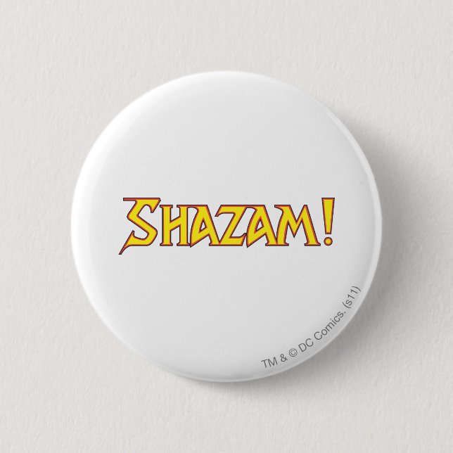 Macaron Rond 5 Cm Logo Shazam Jaune/Rouge (Devant)