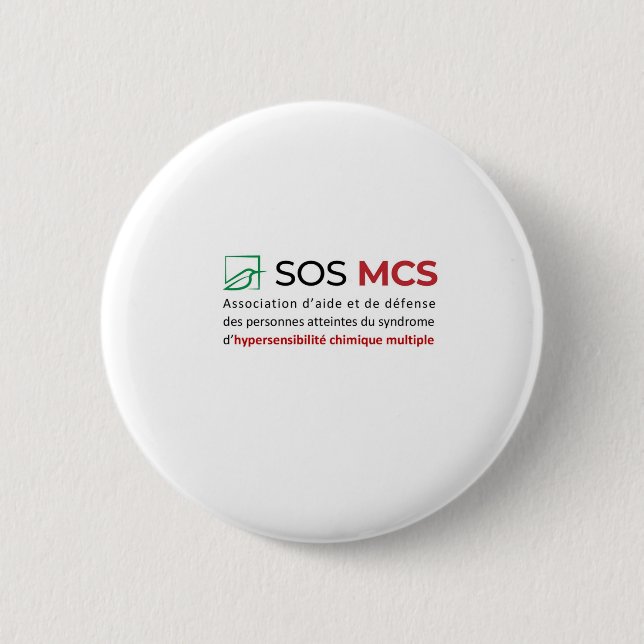 Macaron Rond 5 Cm Logo SOS MCS + texte (Devant)