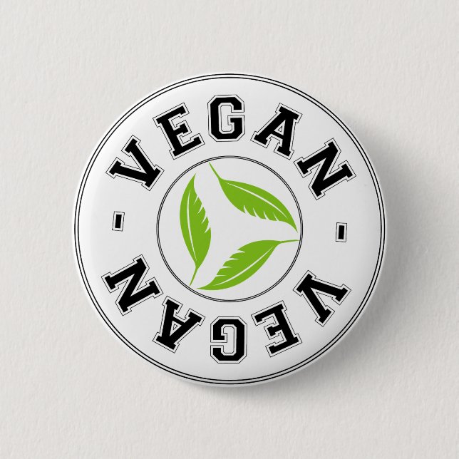 Macaron Rond 5 Cm Logo sportif végétalien (Devant)