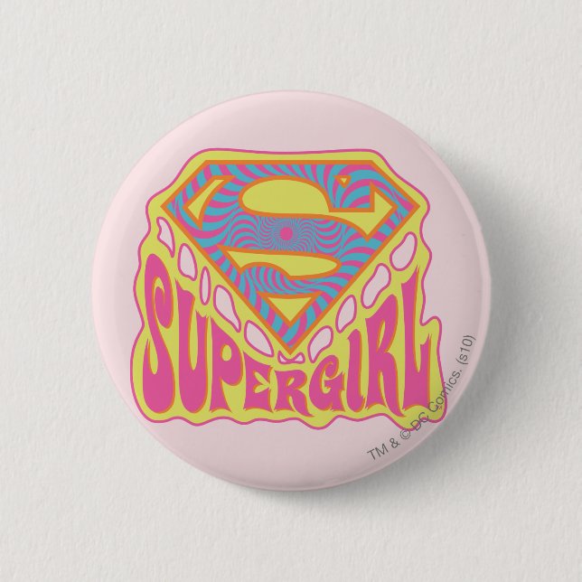 Macaron Rond 5 Cm Logo Super Supergirl (Devant)