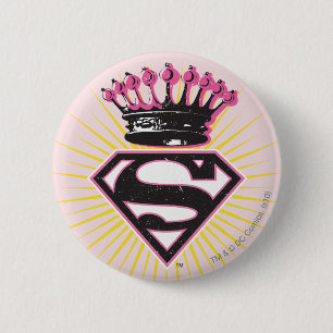 Macaron Rond 5 Cm Logo Supergirl avec Couronne