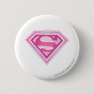 Macaron Rond 5 Cm Logo Supergirl rose