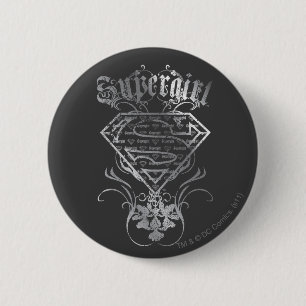 Macaron Rond 5 Cm Logo Supergirl Silver