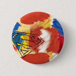 Macaron Rond 5 Cm Logo Superman Peint