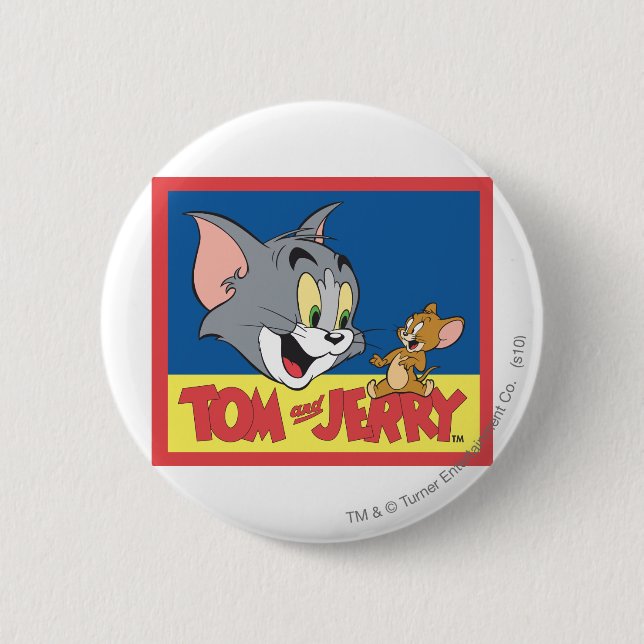 Macaron Rond 5 Cm Logo Tom Et Jerry Plat (Devant)