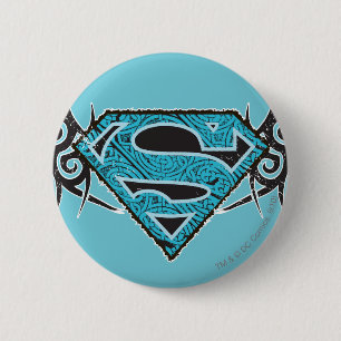 Macaron Rond 5 Cm Logo tribal de motif de Supergirl