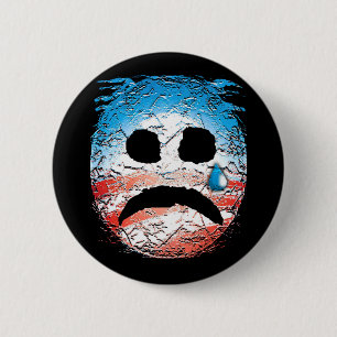 Macaron Rond 5 Cm Logo triste d'Obama de visage