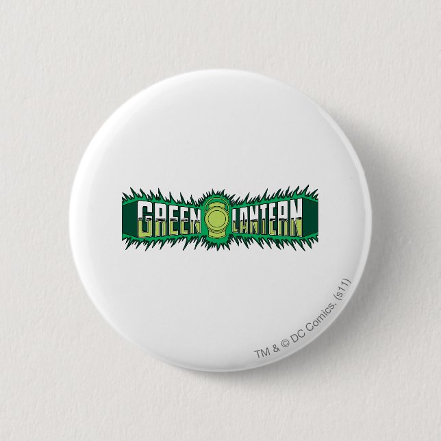 Macaron Rond 5 Cm Logo vert de lanterne - flammes vertes (Devant)