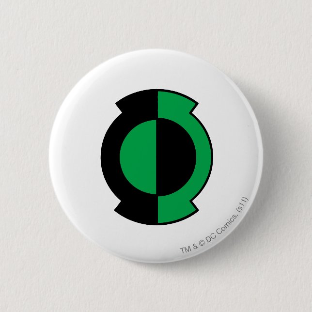 Macaron Rond 5 Cm Logo vert de lanterne renversé (Devant)