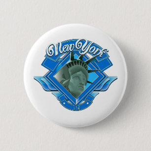 Macaron Rond 5 Cm Logo vintage des New York Liberty