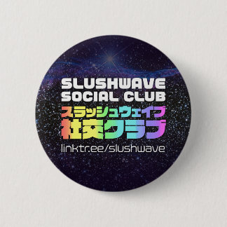 Macaron Rond 5 Cm LogoJr du Carré du Club Social Slushwave