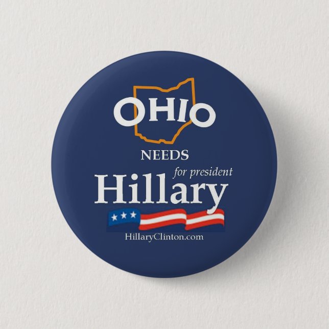 Macaron Rond 5 Cm L'Ohio a besoin du bouton de Hillary (Devant)