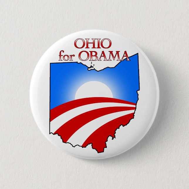 Macaron Rond 5 Cm L'Ohio pour Obama (Devant)