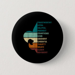 Macaron Rond 5 Cm Loi sur le scoutisme rétro Camp d'hiking Cadeaux v