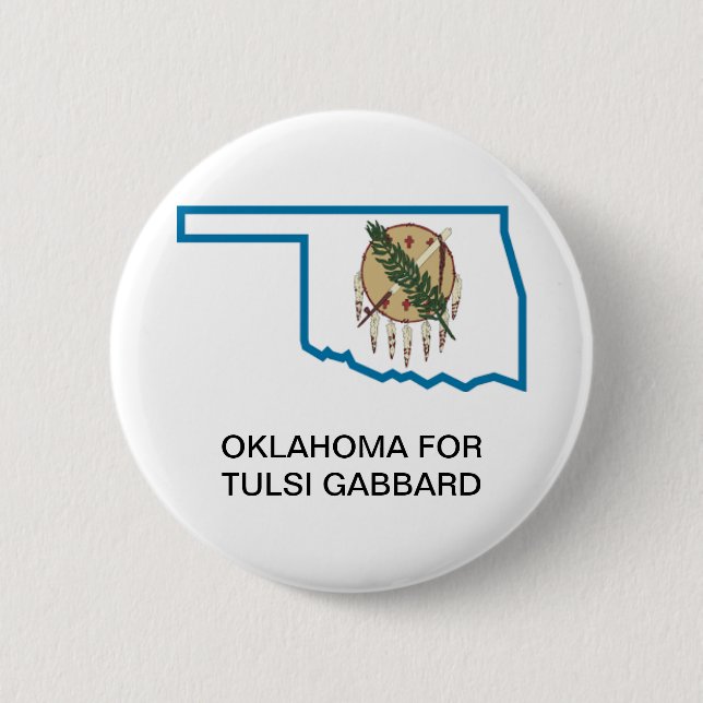 Macaron Rond 5 Cm L'OKLAHOMA pour le bouton de TULSI GABBARD 2020 (Devant)