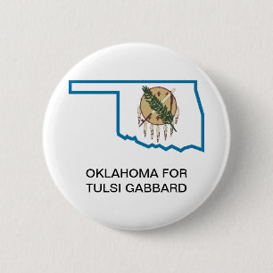 Macaron Rond 5 Cm L'OKLAHOMA pour le bouton de TULSI GABBARD 2020