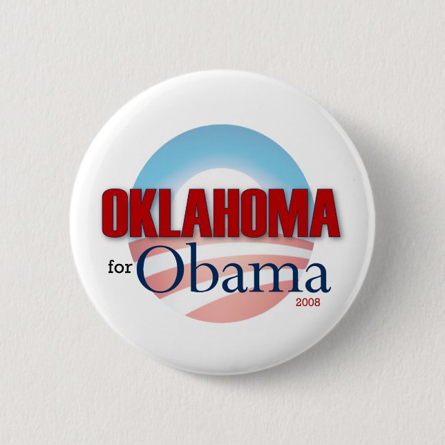 Macaron Rond 5 Cm L'OKLAHOMA pour Obama (Devant)