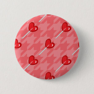 Macaron Rond 5 Cm lollipop coeur rose