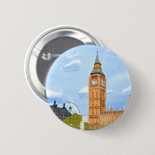 Macaron Rond 5 Cm Londres Big Ben