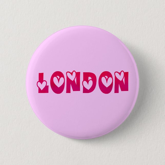Macaron Rond 5 Cm Londres en coeur (Devant)