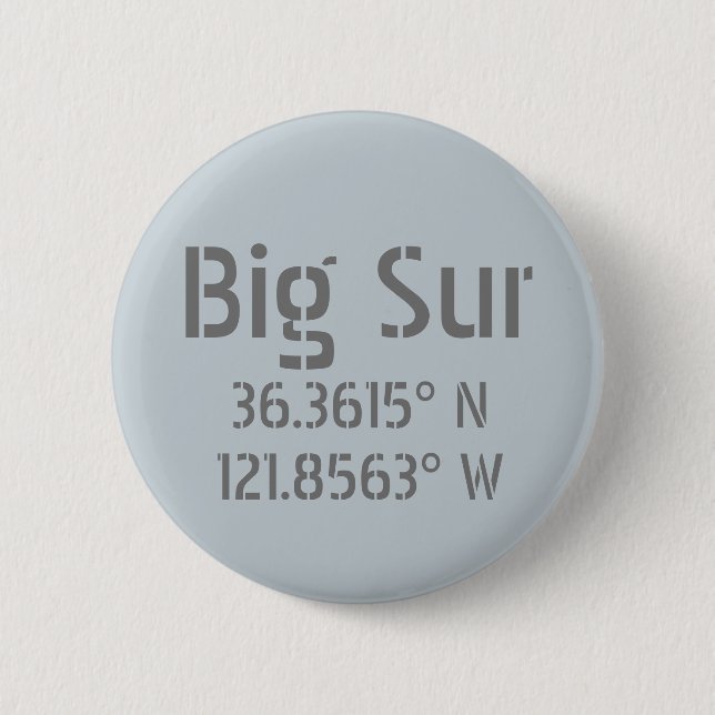 Macaron Rond 5 Cm Longitude Big Sur Latitude (Devant)
