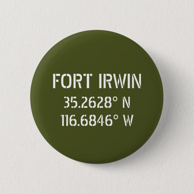 Macaron Rond 5 Cm Longitude de la latitude de Fort Irwin (Devant)
